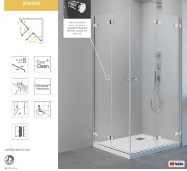 Radaway Arta 8 KDD B Eck-Duschkabine mit 2 Falttüren PUK Nieste