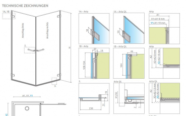 Radaway Arta 8 KDDI/QL PUK Nieste Eck-Duschkabine mit 2 Drehtüren