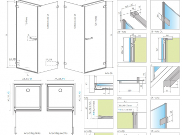 Radaway Arta 8 KDJI/QL KGJI PUK Nieste Eckdusche Schwenktür mit Seitenwand