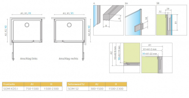 Radaway Arta 8 KDS I Eck-Duschkabine Schwenktür an Fixteil mit Seitenwand PUK Nieste