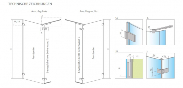 Radaway Arta 8 Walk In Spritzschutzwand Nieste mit beweglichem Seitenteil