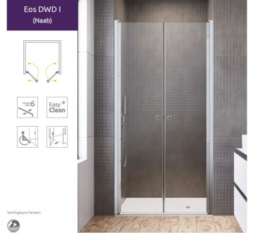 Preview: Radaway Eos DWD I Nischentür Duschabtrennung mit Pendeltür 2-teilige Schwenktür PUK Naab