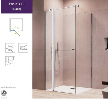 Preview: Radaway Eos Eckdusche Pendeltür an Festteil und Seitenwand PUK Naab