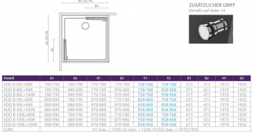 Radaway Eos KDD B Eck-Duschkabine Eckdusche Eckeinstieg 2 Drehfalttüren PUK Naab