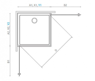 Radaway Eos KDD I Eckdusche Eckeinstieg mit 2 Pendeltüren PUK Naab