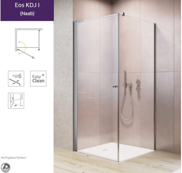 Preview: Radaway Eos KDJI Eck-Duschkabine Eckdusche Schwenktür und Seitenwand PUK Naab