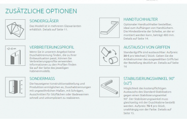 Radaway Eos DWS Nischentür Pendeltür Duschtür schwenkbar nach innen und außen an Fixteil PUK Naab