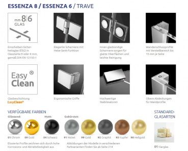 Radaway Essenza 6 KDD B Eckdusche Eckduschkabine mit Falttüren PUK Trave