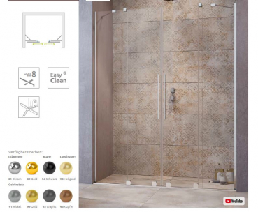 Radaway Furo DWD Schiebetür für Nische bis 210 cm Breite Gleittür Duschtür PUK Vils