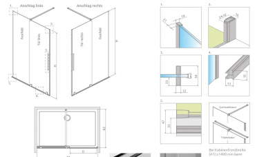 Radaway Furo DWJ/SL Schiebetür für Nische Gleittür PUK Vils