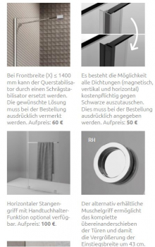 Radaway Furo Walk In Vils Schiebetür an Festteil