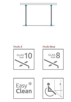 Radaway Walk In Modo X I und Modo New I Spritzschutzwand für Dusche