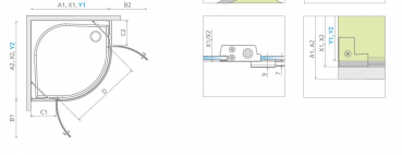 Preview: Radaway Nes 6 PDD II Runddusche Viertelkreis-Dusche PUK Oder