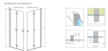 Radaway Nes 6 Walk IN Faltwand KDD B PUK Oder