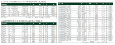 Radaway Nes DWD I Duschtür für Nische Duschabtrennung 2 Pendeltüren PUK Oder