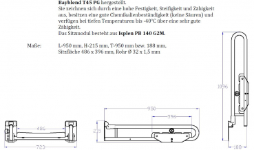 Rehagrip Duschklappsitz nach vorne ausziehbar A 75.0
