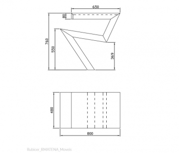 Rubicer Athena III Unterbau für Aufsatzwaschbecken MDF schwarz