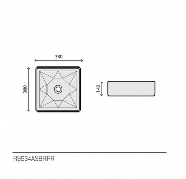 Rubicer Aufsatzwaschbecken Keramik Schwarz/Weiß Waschschüssel RS534ASBRPR