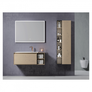 Rubicer Badmöbelset Flow 120, exklusives und elegantes Badezimmer-Waschbecken-Set