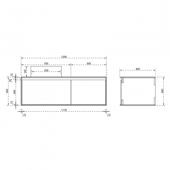 Rubicer Badmöbelset Legend 120, exklusives und elegantes Badezimmer-Waschbecken-Set