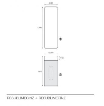 Rubicer Standwaschbecken Sublime RSSUBLIMECINZ Solid Surface/Holz