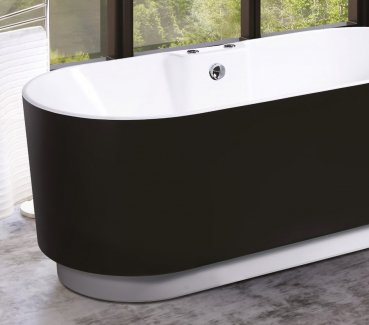 Rubicer Whirlpool-Badewanne Zen freistehend exklusive Acrylwanne schwarz / weiß