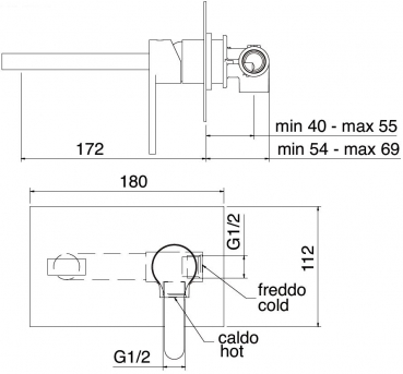 Treemme Klab 2751 Armatur für Waschbecken Unterputz-Wasserhahn