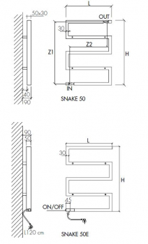 Scirocco Designheizkörper Snake 50 eleganter Rohrheizkörper Handtuchheizkörper, italienisches Design für Ihr Zuhause