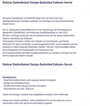 Secret Badmöbel-Set Badkollektion von Rubicer