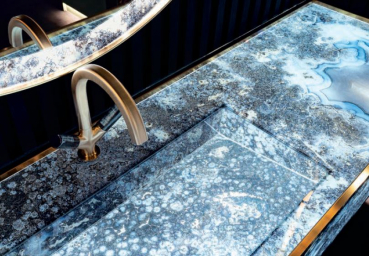 Preview: Sicis Elisyan Crystal Waschtischplatte mit integriertem Waschbecken - exklusives Design aus Italien