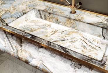 Sicis Elisyan Crystal Waschtischplatte mit integriertem Waschbecken - exklusives Design aus Italien