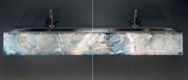 Preview: Sicis Elisyan Dualisium Waschtischplatte mit Doppelwaschbecken - exklusives Design aus Italien