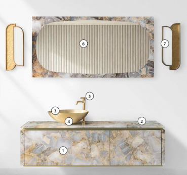 Sicis Elisyan Badmöbel Komposition Eryon 5 - exklusives Design aus Italien