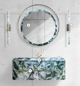 Sicis Elisyan Badmöbel Komposition Lunaris 3 - exklusives Design aus Italien