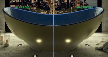 Sicis Elisyan Shellis Gold freistehende Badewanne - exklusives Design aus Italien