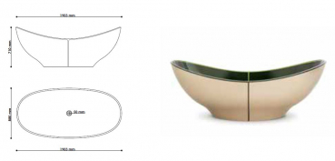 Sicis Elisyan Shellis Gold freistehende Badewanne - exklusives Design aus Italien