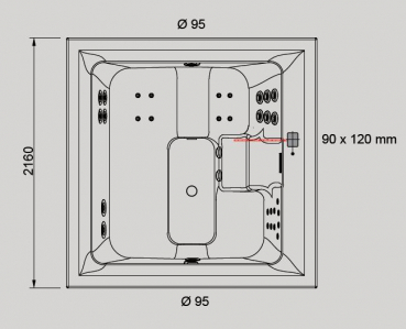 Sicis Elisyan Zen Lagoon Whirlpool mit Wasser-Luft-Hydromassagesystem und Farbtherapie