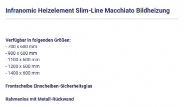 Slim-Line Macchiato Heizelement von Infranomic