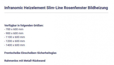 Slim-Line Rosenfenster Heizelement von Infranomic