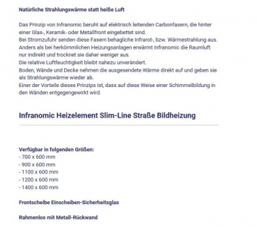 Slim-Line Straße Heizelement von Infranomic