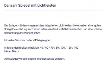 Spiegel mit integrierten Lichtfeldern von Dansani