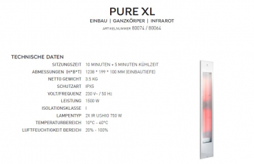 Sunshower Pure XL Infrarot-Paneel Einbau