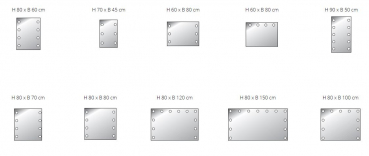 Top Light Spiegel BulbLine Leuchtspiegel in vielen Größen mit Halogenlampen