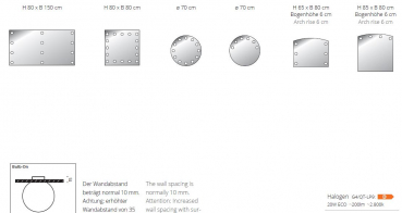 Top Light Spiegel BulbLine Leuchtspiegel in vielen Größen mit Halogenlampen