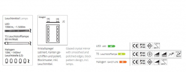 Top Light Spiegel Visagist Leuchtspiegel in vielen Größen mit LED-, Halogen- oder Leuchtstofflampen