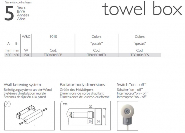 Towel Box electric Elektroheizkörper Designheizkörper Heizkörper von Deltacalor