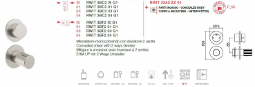 Treemme 28mm Unterputz-Mischer mit 2-Wege-Umsteller 3BC2/F2 G1