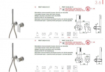 Treemme 3.6 Brauseset Handbrause mit Einhebelmischer Unterputz 9AD4