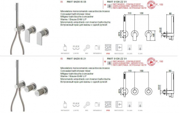 Treemme 3.6 Einhebelmischer für Badewanne mit Handbrause Unterputz 9AD9