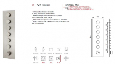 Treemme 3.6 Unterputz-Thermostat 6 Wege 2564